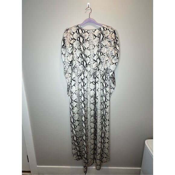 Missguided Snakeskin Chiffon High Low Ruffle Bottom Dress Size 8 - Picture 7 of 9